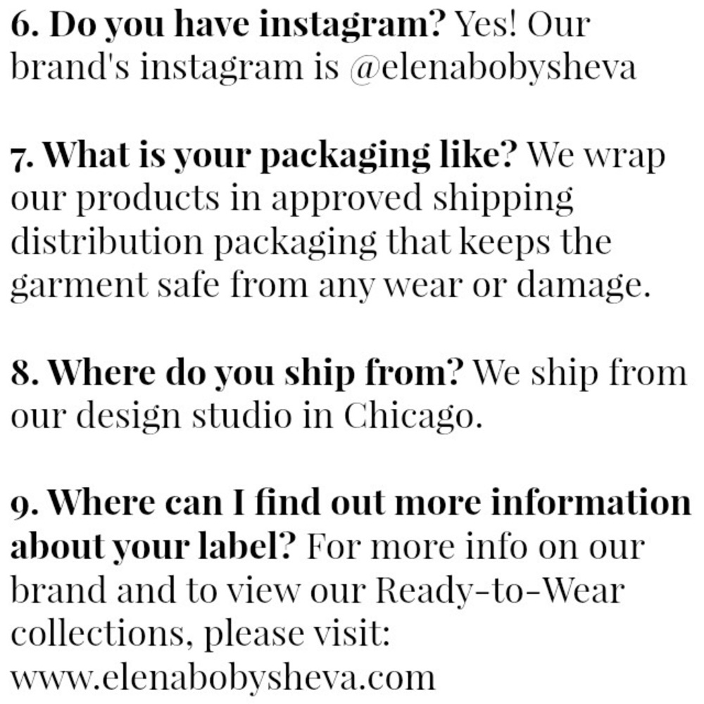 • SAMPLE SALE + FAQ’s • - Picture 3 of 3